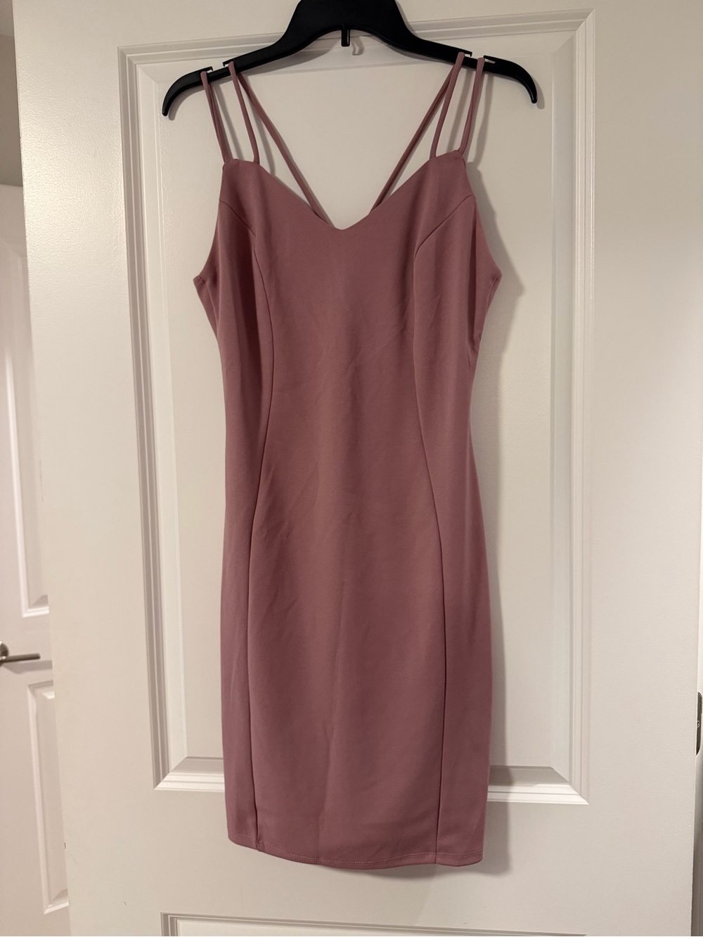 Macy's Dusty Rose Double-Strap Bodycon Mini Dress